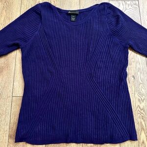 Lane Bryant Women’s Sweater Ribbed Knit Scoop Neck Purplish Blue Size 22/24